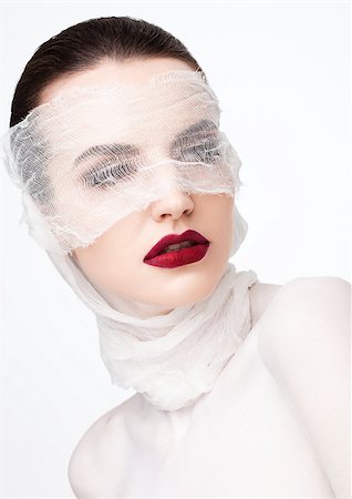 rettich - Beauty makeup plastic surgery white bandage model contept on white background Stock Photo - Budget Royalty-Free & Subscription, Code: 400-08888890