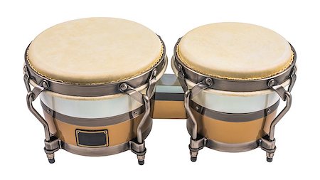 simsearch:400-06133570,k - Set of Bongo Drums Isolated on a White Background. Latin percussion. Stock Photo - Budget Royalty-Free & Subscription, Code: 400-08888931