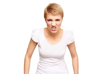 portrait screaming girl - A portrait of very frustrated and angry woman Stock Photo - Budget Royalty-Free & Subscription, Code: 400-08888966
