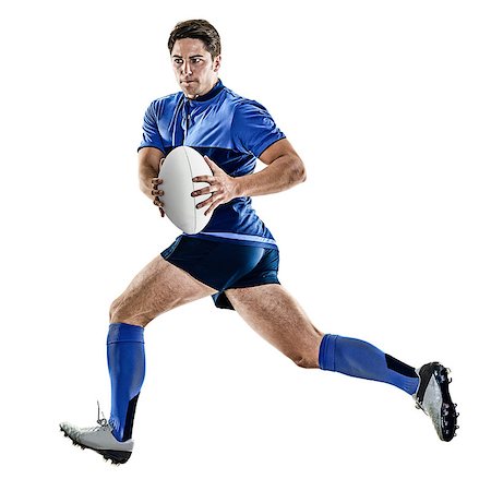 one caucasian rugby player man studio isolated on white background Stock Photo - Budget Royalty-Free & Subscription, Code: 400-08889007