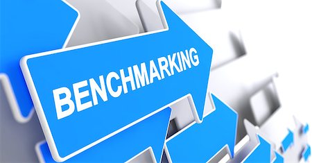 simsearch:400-08618963,k - Benchmarking - Blue Arrow with a Inscription Indicates the Direction of Movement. Benchmarking, Label on Blue Arrow. 3D Render. Stock Photo - Budget Royalty-Free & Subscription, Code: 400-08889209