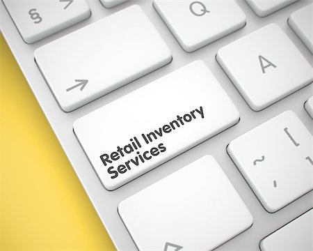 simsearch:400-08109808,k - Closeup White Keyboard Key - Retail Inventory Services. Metallic Keyboard Key Showing the Message Retail Inventory Services. Message on Keyboard White Button. 3D Illustration. Fotografie stock - Microstock e Abbonamento, Codice: 400-08889221