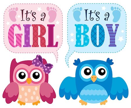 Is it a girl or boy theme 2 - eps10 vector illustration. Stock Photo - Budget Royalty-Free & Subscription, Code: 400-08889291
