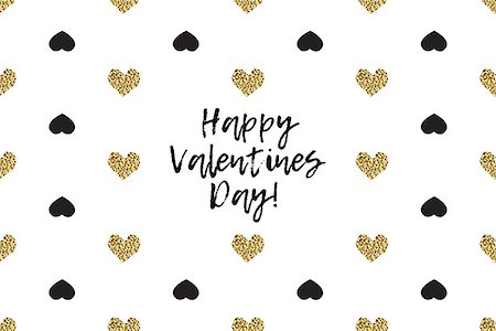 simsearch:400-09089937,k - Valentine greeting card with text, black and gold hearts. Inscription - Happy Valentines Day Stock Photo - Budget Royalty-Free & Subscription, Code: 400-08889509