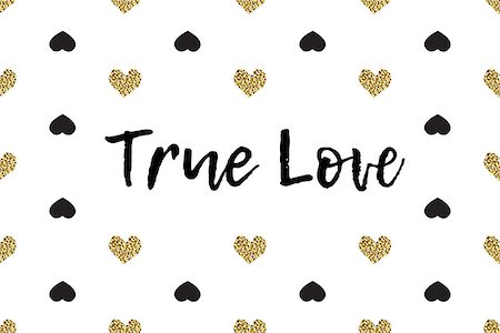 simsearch:400-09089937,k - Valentine greeting card with text, black and gold hearts. Inscription - True Love Stock Photo - Budget Royalty-Free & Subscription, Code: 400-08889501