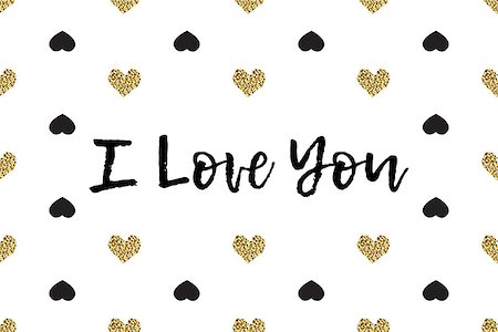 simsearch:400-09089937,k - Valentine greeting card with text, black and gold hearts. Inscription - I Love you Stock Photo - Budget Royalty-Free & Subscription, Code: 400-08889502