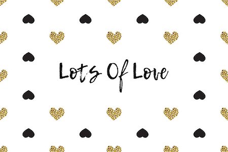 simsearch:400-09089937,k - Valentine greeting card with text, black and gold hearts. Inscription - Lots Of Love Stock Photo - Budget Royalty-Free & Subscription, Code: 400-08889514