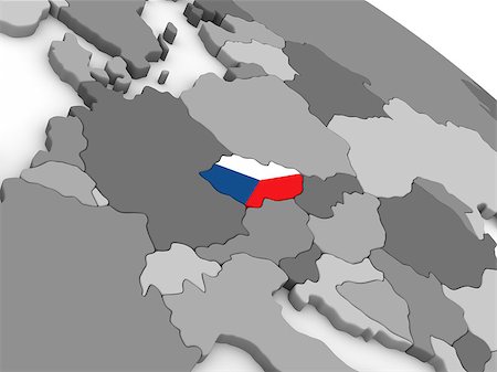 simsearch:400-08889669,k - Map of Czech republic with embedded national flag. 3D illustration Photographie de stock - Aubaine LD & Abonnement, Code: 400-08889636