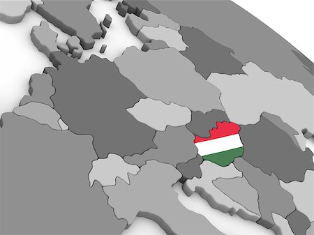 simsearch:400-08889669,k - Map of Hungary with embedded national flag. 3D illustration Photographie de stock - Aubaine LD & Abonnement, Code: 400-08889638