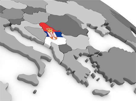 simsearch:400-08887770,k - Map of Serbia with embedded national flag. 3D illustration Fotografie stock - Microstock e Abbonamento, Codice: 400-08889647