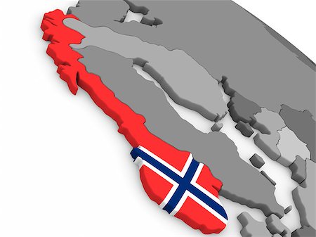 simsearch:400-08887770,k - Map of Norway with embedded national flag. 3D illustration Fotografie stock - Microstock e Abbonamento, Codice: 400-08889649