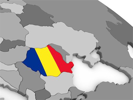 simsearch:400-08889669,k - Map of Romania with embedded national flag. 3D illustration Photographie de stock - Aubaine LD & Abonnement, Code: 400-08889655