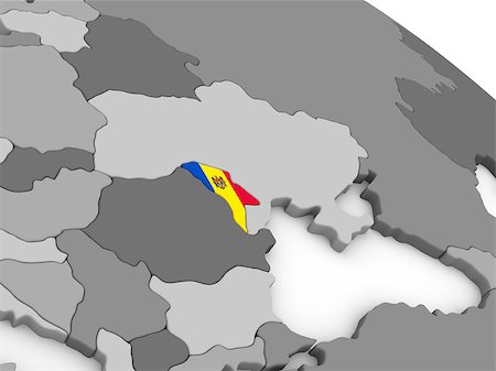 simsearch:400-08889684,k - Map of Moldova with embedded national flag. 3D illustration Fotografie stock - Microstock e Abbonamento, Codice: 400-08889656