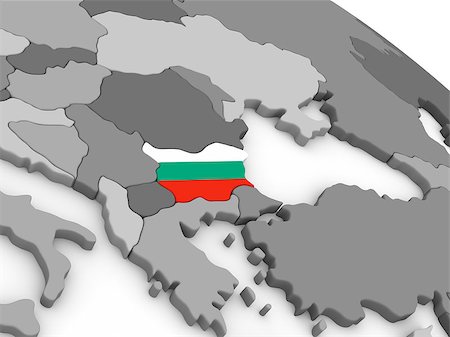 simsearch:400-08889684,k - Map of Bulgaria with embedded national flag. 3D illustration Fotografie stock - Microstock e Abbonamento, Codice: 400-08889657