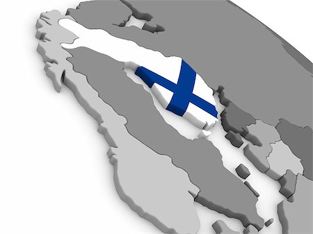 simsearch:400-08887770,k - Map of Finland with embedded national flag. 3D illustration Fotografie stock - Microstock e Abbonamento, Codice: 400-08889650