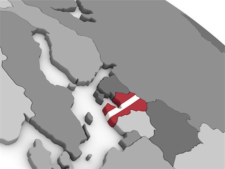 simsearch:400-08889684,k - Map of Latvia with embedded national flag. 3D illustration Fotografie stock - Microstock e Abbonamento, Codice: 400-08889653