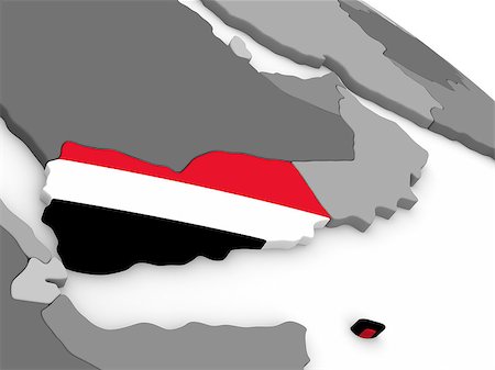 simsearch:400-08889669,k - Map of Yemen with embedded national flag. 3D illustration Photographie de stock - Aubaine LD & Abonnement, Code: 400-08889669