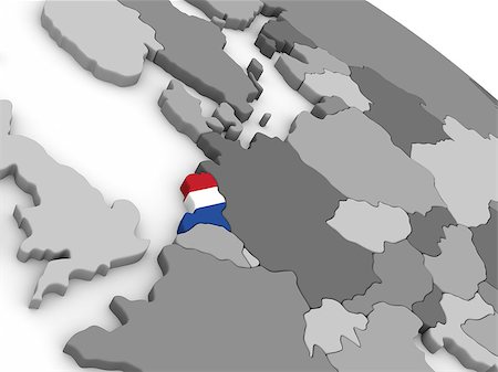 simsearch:400-08889684,k - Map of Netherlands with embedded national flag. 3D illustration Fotografie stock - Microstock e Abbonamento, Codice: 400-08889661