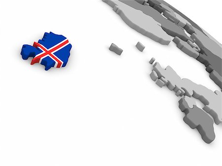 simsearch:400-08887770,k - Map of Iceland with embedded national flag. 3D illustration Fotografie stock - Microstock e Abbonamento, Codice: 400-08889662