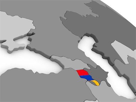 simsearch:400-08889669,k - Map of Armenia with embedded national flag. 3D illustration Photographie de stock - Aubaine LD & Abonnement, Code: 400-08889663