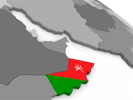 simsearch:400-08887770,k - Map of Oman with embedded national flag. 3D illustration Fotografie stock - Microstock e Abbonamento, Codice: 400-08889670