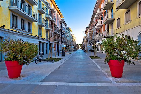 simsearch:400-07791604,k - Town of grado tourist promenade street view, Friuli Venezia Giulia region of Italy Stock Photo - Budget Royalty-Free & Subscription, Code: 400-08889875