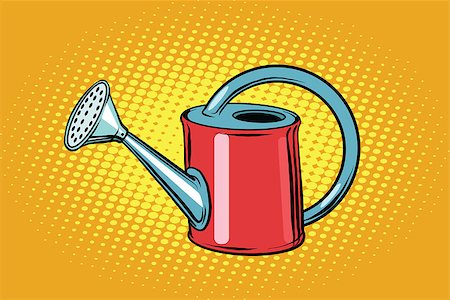 ranch cartoon - Garden watering can for plants. Vintage pop art retro vector. ecology and horticulture Stock Photo - Budget Royalty-Free & Subscription, Code: 400-08889923