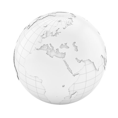 simsearch:400-04633842,k - White earth globe isolated on white background with shadow. 3D illustration Foto de stock - Super Valor sin royalties y Suscripción, Código: 400-08898687