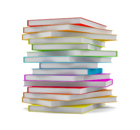 simsearch:400-04855702,k - Books stack - isolated on white background. 3D illustration Photographie de stock - Aubaine LD & Abonnement, Code: 400-08898691