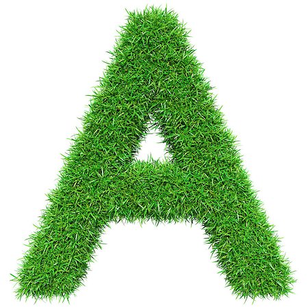 simsearch:400-06062404,k - Green Grass Letter A. Isolated On White Background. Font For Your Design. 3D Illustration Foto de stock - Super Valor sin royalties y Suscripción, Código: 400-08898709