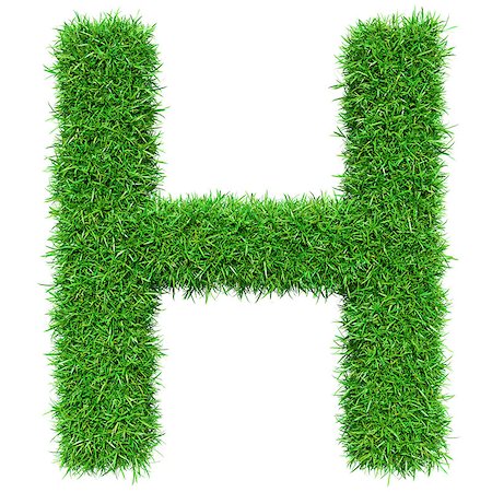 simsearch:400-06062404,k - Green Grass Letter H. Isolated On White Background. Font For Your Design. 3D Illustration Foto de stock - Super Valor sin royalties y Suscripción, Código: 400-08898714