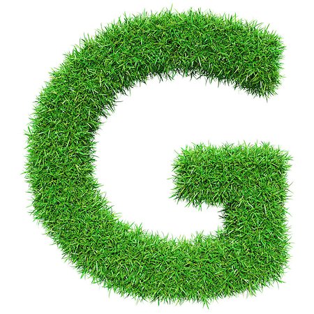 simsearch:400-06062404,k - Green Grass Letter G. Isolated On White Background. Font For Your Design. 3D Illustration Foto de stock - Super Valor sin royalties y Suscripción, Código: 400-08898715