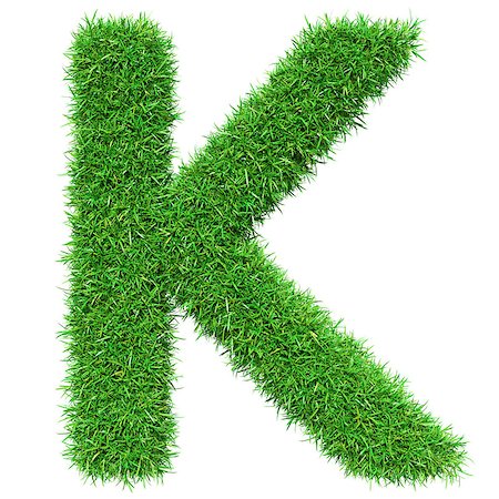 simsearch:400-06062404,k - Green Grass Letter K. Isolated On White Background. Font For Your Design. 3D Illustration Foto de stock - Super Valor sin royalties y Suscripción, Código: 400-08898718