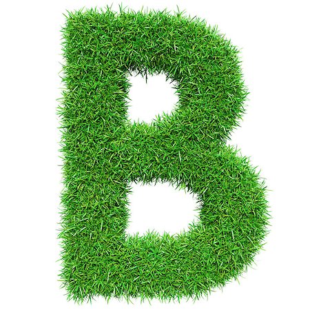 simsearch:400-06062404,k - Green Grass Letter B. Isolated On White Background. Font For Your Design. 3D Illustration Foto de stock - Super Valor sin royalties y Suscripción, Código: 400-08898711