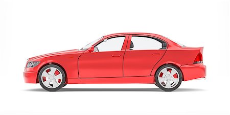 simsearch:400-06793285,k - Brandless Generic Red Car. Side View. Isolated On White Background. 3D Illustration Foto de stock - Royalty-Free Super Valor e Assinatura, Número: 400-08898889