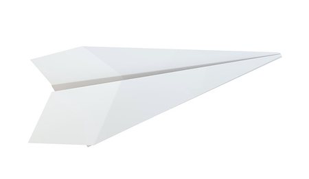 simsearch:400-04378611,k - Paper airplane, isolated on white background. 3D Illustration Stock Photo - Budget Royalty-Free & Subscription, Code: 400-08899180