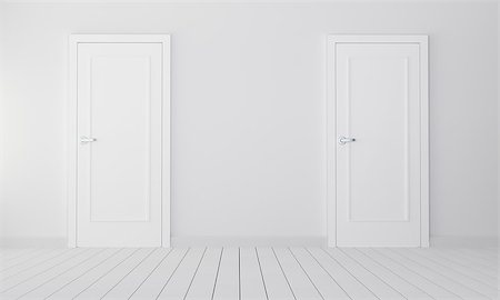 simsearch:400-08284488,k - Two doors in empty room. 3D illustration. Choice concept Stock Photo - Budget Royalty-Free & Subscription, Code: 400-08899193