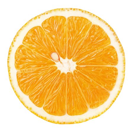simsearch:400-08900179,k - Top view of textured ripe slice of orange citrus fruit isolated on white background with clipping path Photographie de stock - Aubaine LD & Abonnement, Code: 400-08899330