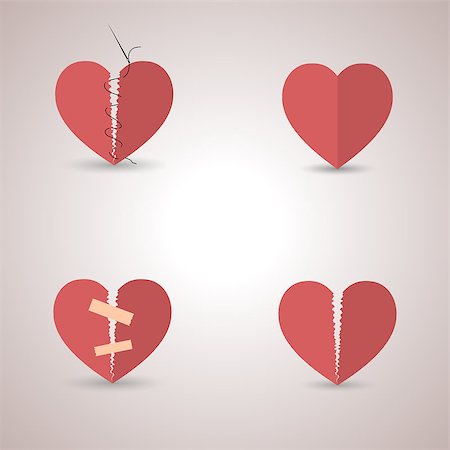 simsearch:400-08752895,k - Set of different paper heart icons isolated on a light background, flat style, vector illustration. Stock Photo - Budget Royalty-Free & Subscription, Code: 400-08899428