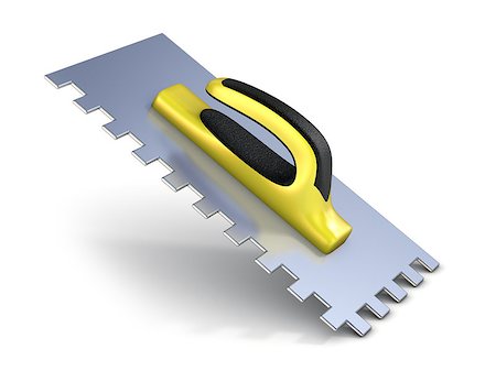 simsearch:400-08734195,k - Finishing trowel with yellow black rubber handle. 3D render isolated on white background Foto de stock - Royalty-Free Super Valor e Assinatura, Número: 400-08899497