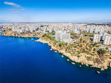 Aerial photograph of Antalya bay in Turkey, Taken by Drone Stock Photo - Budget Royalty-Free & Subscription, Code: 400-08899498