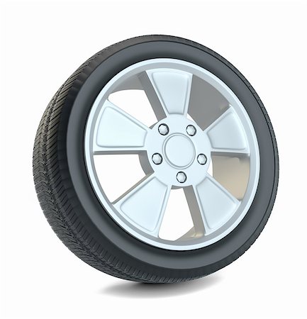 simsearch:400-08159883,k - Car black new wheel, isolated on white background. 3d illustration Fotografie stock - Microstock e Abbonamento, Codice: 400-08899719