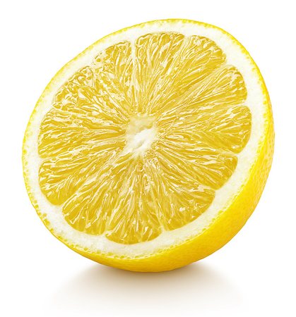 simsearch:400-08900179,k - Ripe half of yellow lemon citrus fruit isolated on white background with clipping path Photographie de stock - Aubaine LD & Abonnement, Code: 400-08899753