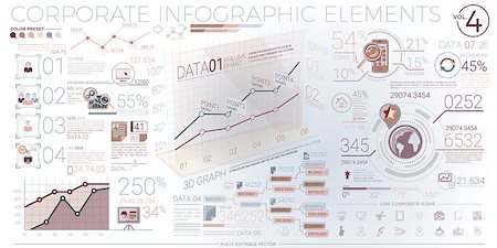 Infographic elements collection, corporate vector illustration in flat style. Foto de stock - Royalty-Free Super Valor e Assinatura, Número: 400-08890076