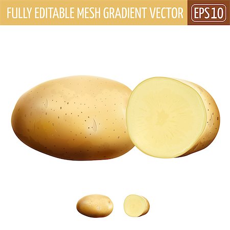 Potatoes isolated realistic illustration on white background. Foto de stock - Royalty-Free Super Valor e Assinatura, Número: 400-08890086