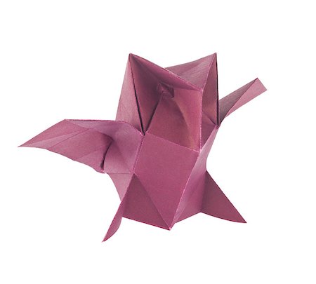simsearch:400-09170569,k - Purple owl of origami, isolated on white background Foto de stock - Super Valor sin royalties y Suscripción, Código: 400-08890169