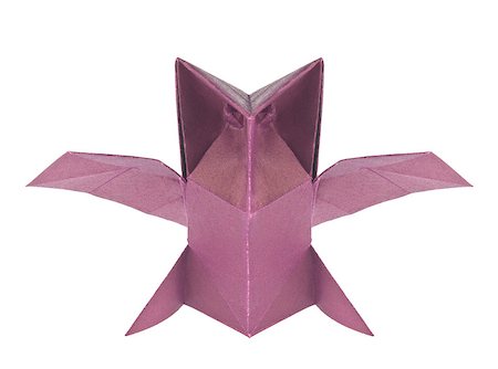 simsearch:400-09170569,k - Purple owl of origami, isolated on white background Foto de stock - Super Valor sin royalties y Suscripción, Código: 400-08890253