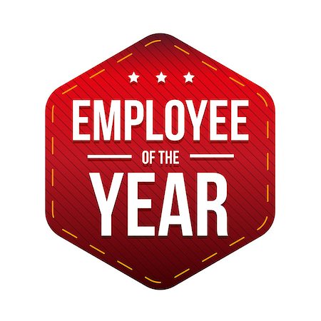 Employee of the Year vector badge red Stockbilder - Microstock & Abonnement, Bildnummer: 400-08890450