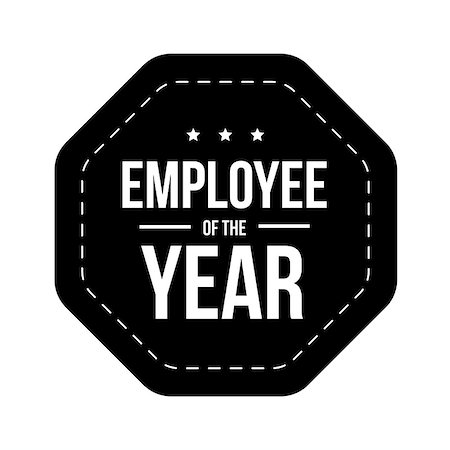 Employee of the Year vector badge black Stockbilder - Microstock & Abonnement, Bildnummer: 400-08890453