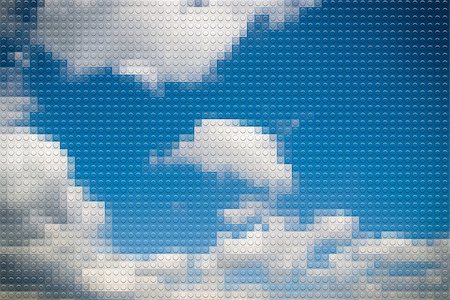 dragunov (artist) - Blue sky with clouds lookalike background with plastic bricks Stock Photo - Budget Royalty-Free & Subscription, Code: 400-08890556